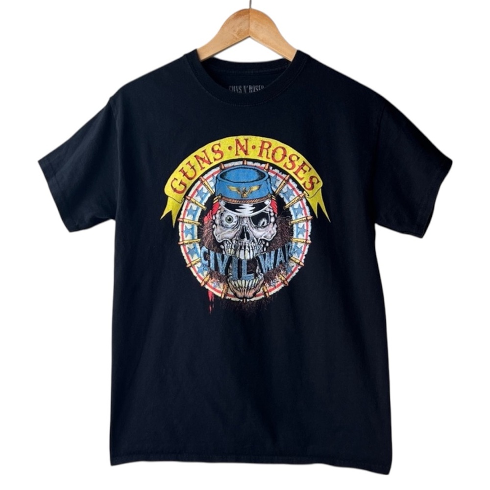 GUNS N’ ROSES Black Civil War Graphic T-Shirt Size Medium Unisex